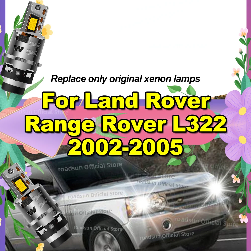

2Pcs LED Car Headlight Bulb Canbus Xenon Bulbs HID Upgrade 6000K Lamp For Land Rover Range Rover L322 2002 2003 2004 2005