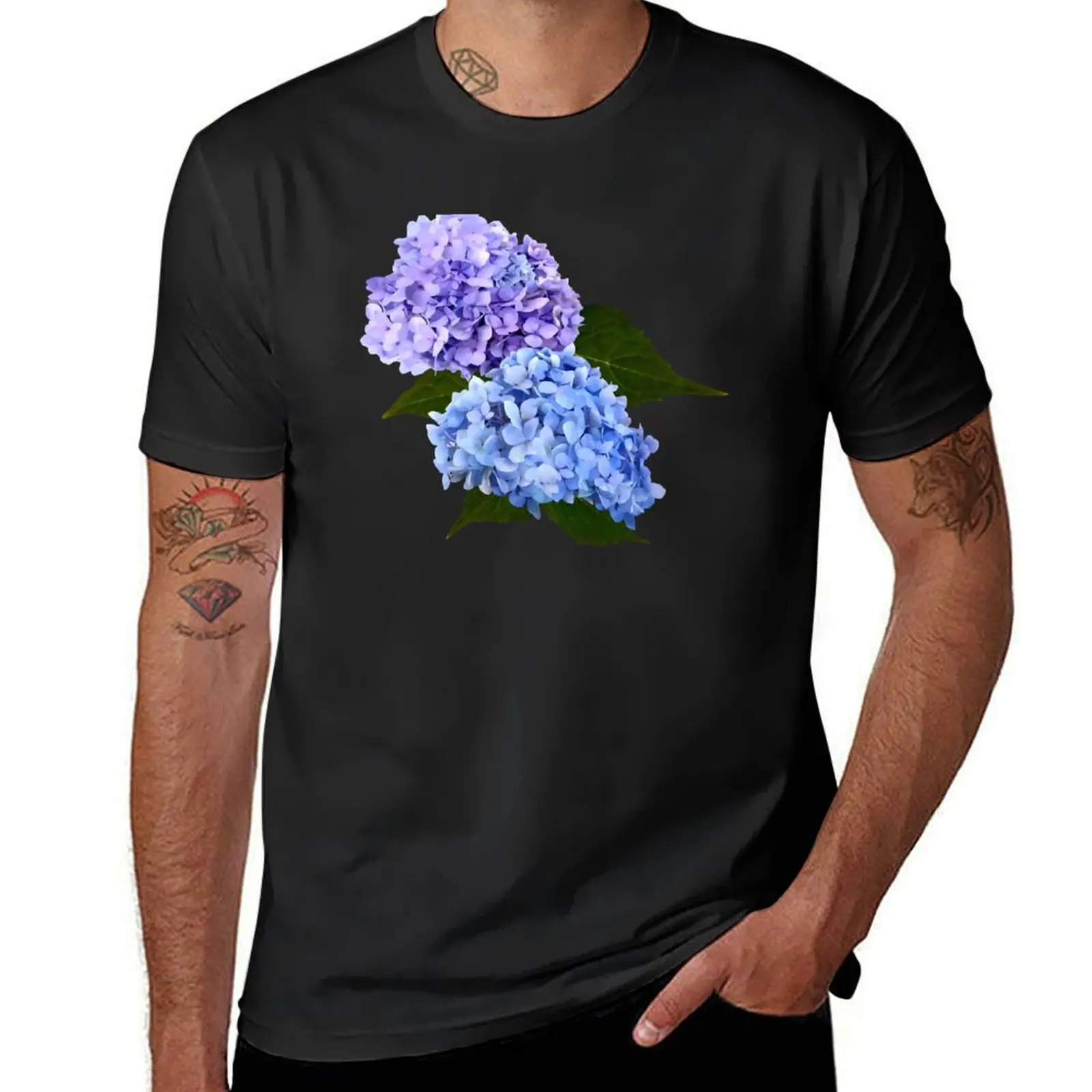 Two Hydrangea Blue and Lavender T-Shirt Aesthetic clothing vintage mens graphic t-shirts