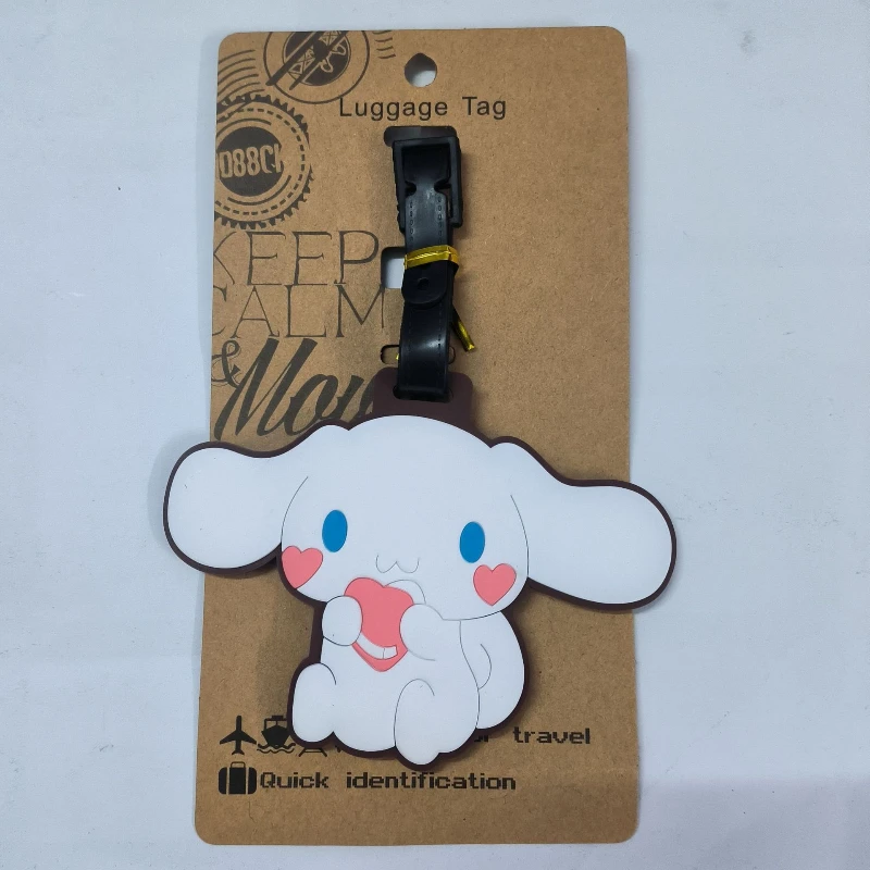 kawaii sanrio cartoon melody luggage tag cute tag kuromi twin star cinnamon dog boarding pass suitcase tag anime christmas gift