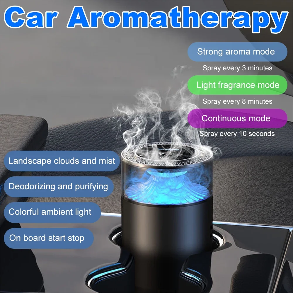 

Smart Car Air Fresheners Ambient Light & Mist Car Fragrance Aroma Diffuser Cloud Mist with Sound Pickup Lamp RGB Light