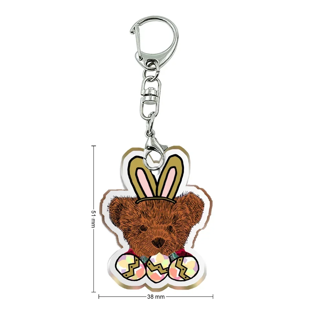 

New Women Men Acrylic Easter Animals Keychain Transparent Acrylic Trinket For Friends Pendants