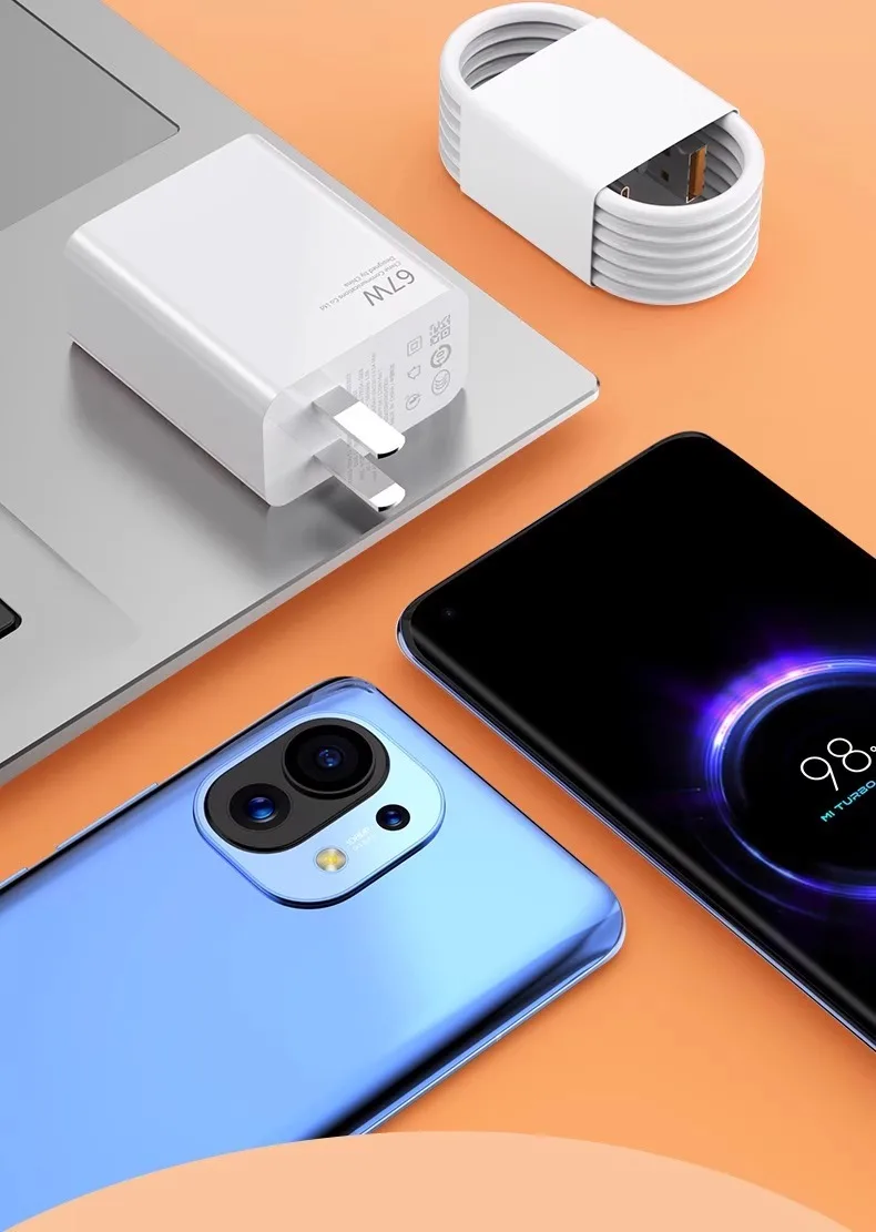 For Xiaomi 67W USB Super Fast Charger Power Adapter Mi 12 11 6A Type C Cable POCO X5 X4 Pro Note 9 10 11 Charging