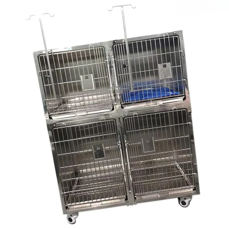 

Dogs Stainless Steel Veterinary Cage: Modular 4-Door Luxury Water Resistant Design for Clinical Use for Pet Supplies