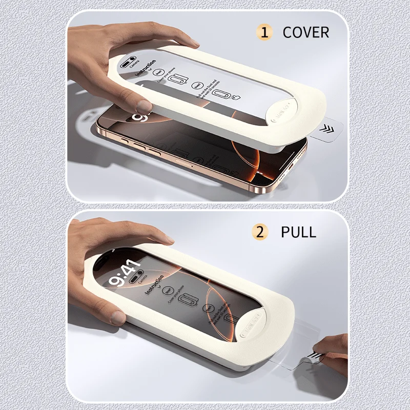 Screen Protector for iPhone 16 15 14 13 12 11 Pro/Pro Max Full Coverage Tempered Glass 2set Installation tools + 2HD glass films