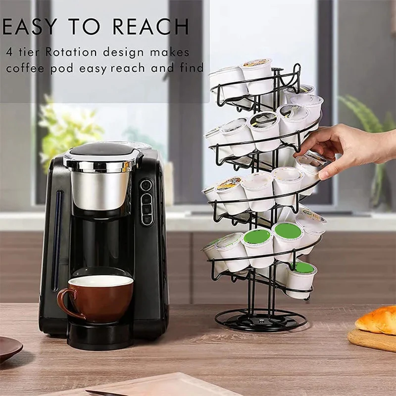 1 PCS Multifunctional Rotatable Coffee Capsule Pod Holder Storage Egg Tower Stand Shelves Display Rack