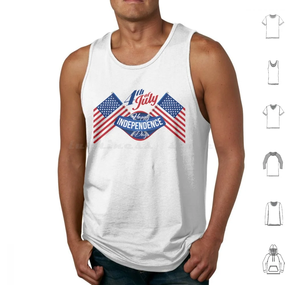 Happy Day Usa 4th Of July Tank Tops Print Cotton Day Bill Pullman Usa United States Patriot 90s Will Smith