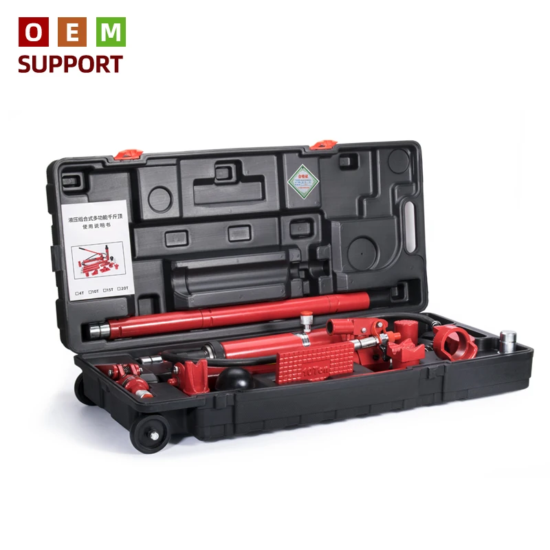 KARLION 10 Ton Chrome Plated Hydraulic Jack CE Certified Garage Repair Tool Plastic Tool Box Wheels 12-Month Warranty Model
