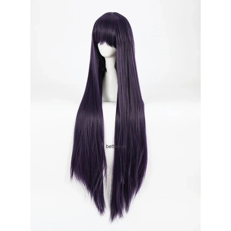 Inu x Boku SS Ririchiyo Shirakiin Riricho Cosplay Wigs 100CM Long Purple Black Heat Resistant Synthetic Hair Wig   Wig Cap