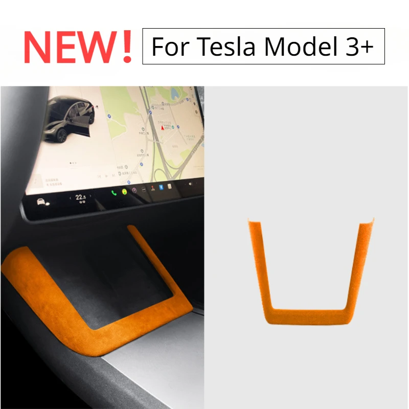 

Wireless Charging Frame for Tesla Model 3 Highland 2024 Alcantara Suede Protective Shell Decoration New Model3+ Car Accessories