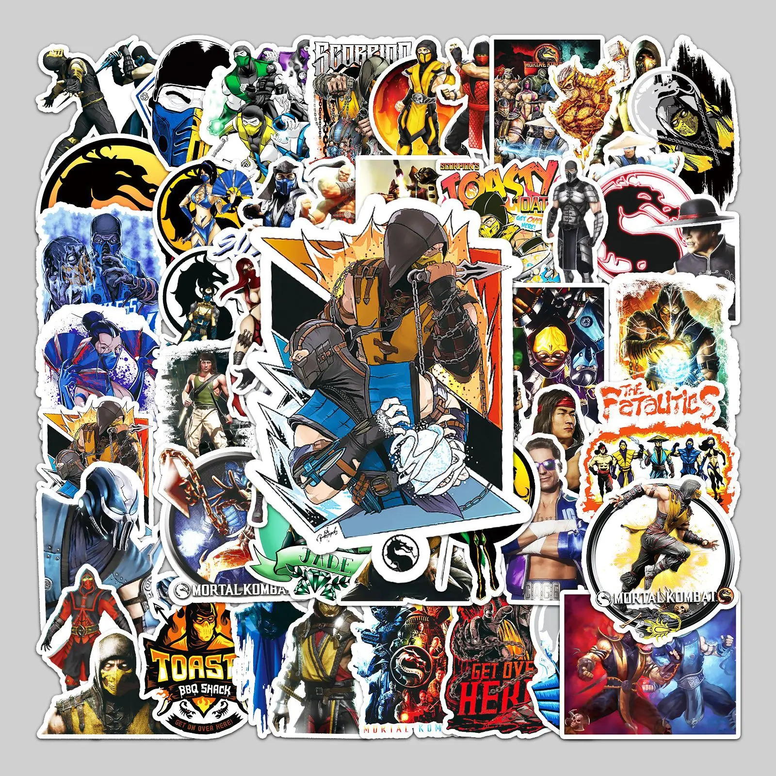 10/30/50Pcs Mortal Kombat Stationery Stickers Graffiti Movie Fighting Arcade Game PVC Decals Kids Toys School Supplies for iPad