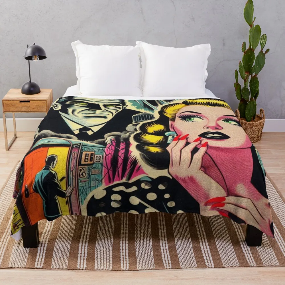 

Vintage Horror Pulp Throw Blanket wednesday sofa bed Blankets