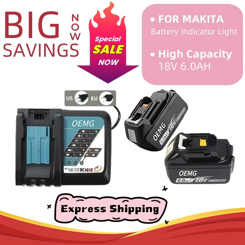 

FOR Makita 18V 6.0Ah bl1850b Battery: Large Projects 18V 6.0Ah powers tools hours. Fast-charging for renovations