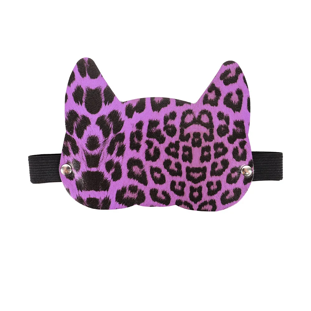 Maschera per gli occhi dormiente speciale a forma di gatto con stampa leopardata in pelle Blinder BDSM alternativa passione giocattoli del sesso per donne e coppie indossano