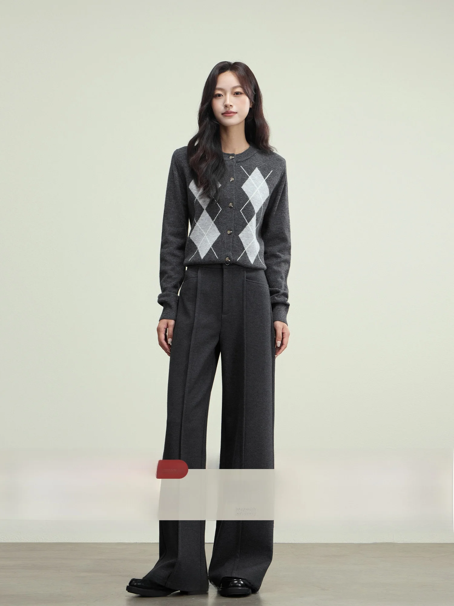 

Acetate Wool Pants Loose Wide Leg Casual Pants Women's Autumn Winter Straight Leg Pants Drapey High-End Feel Simple Sle