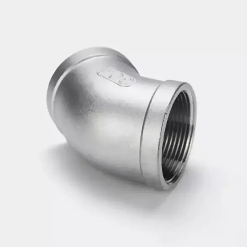 304 Stainless Steel 45 Degree Inner Wire Elbow Thread Joint Water Pipe Fittings Pipe Pass 4/6 Points Stainless Steel Casting