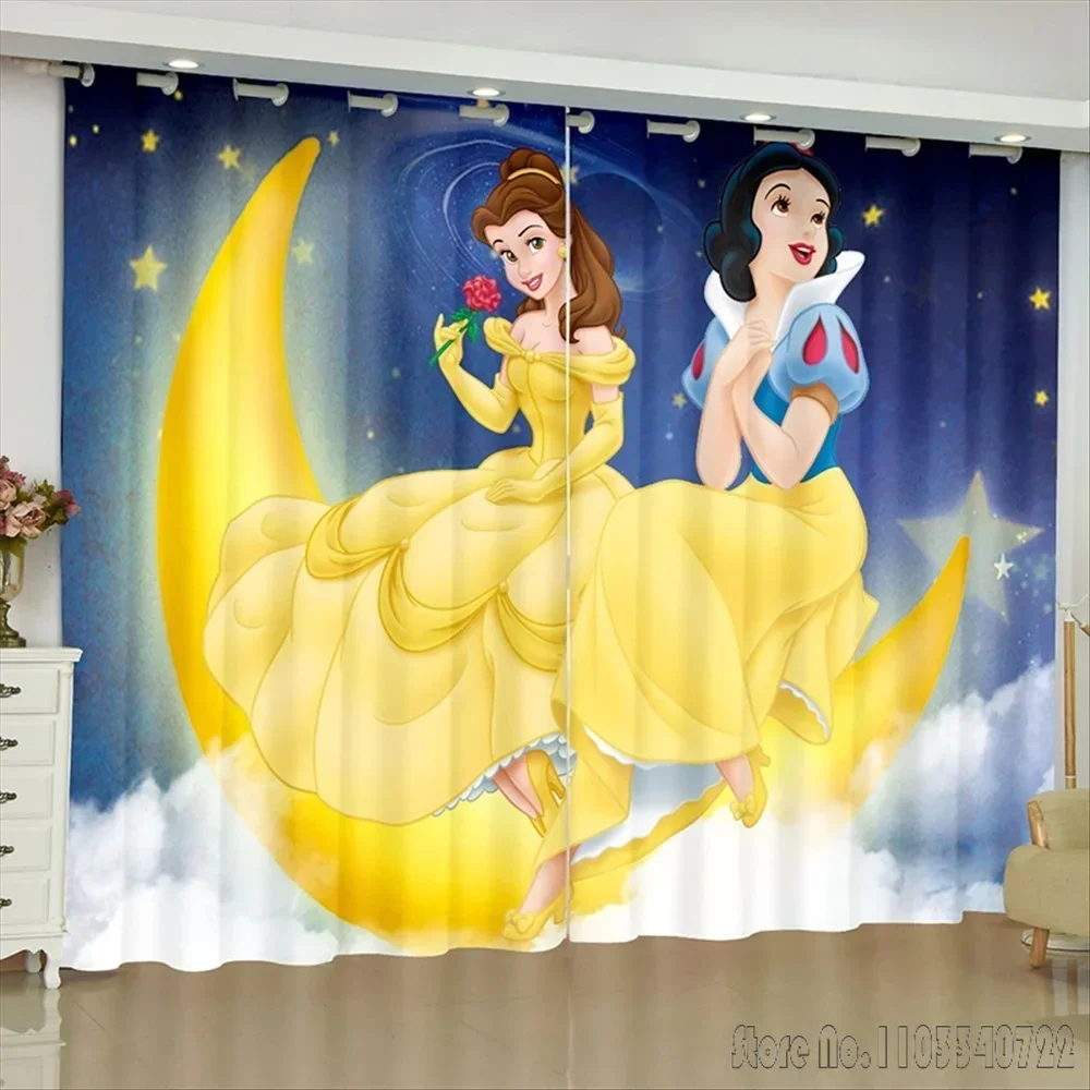 

The Prince and Princess Belle Window Curtain 3D Print Blackout Curtains Living Room Bedroom Decor Custom Kids Gift