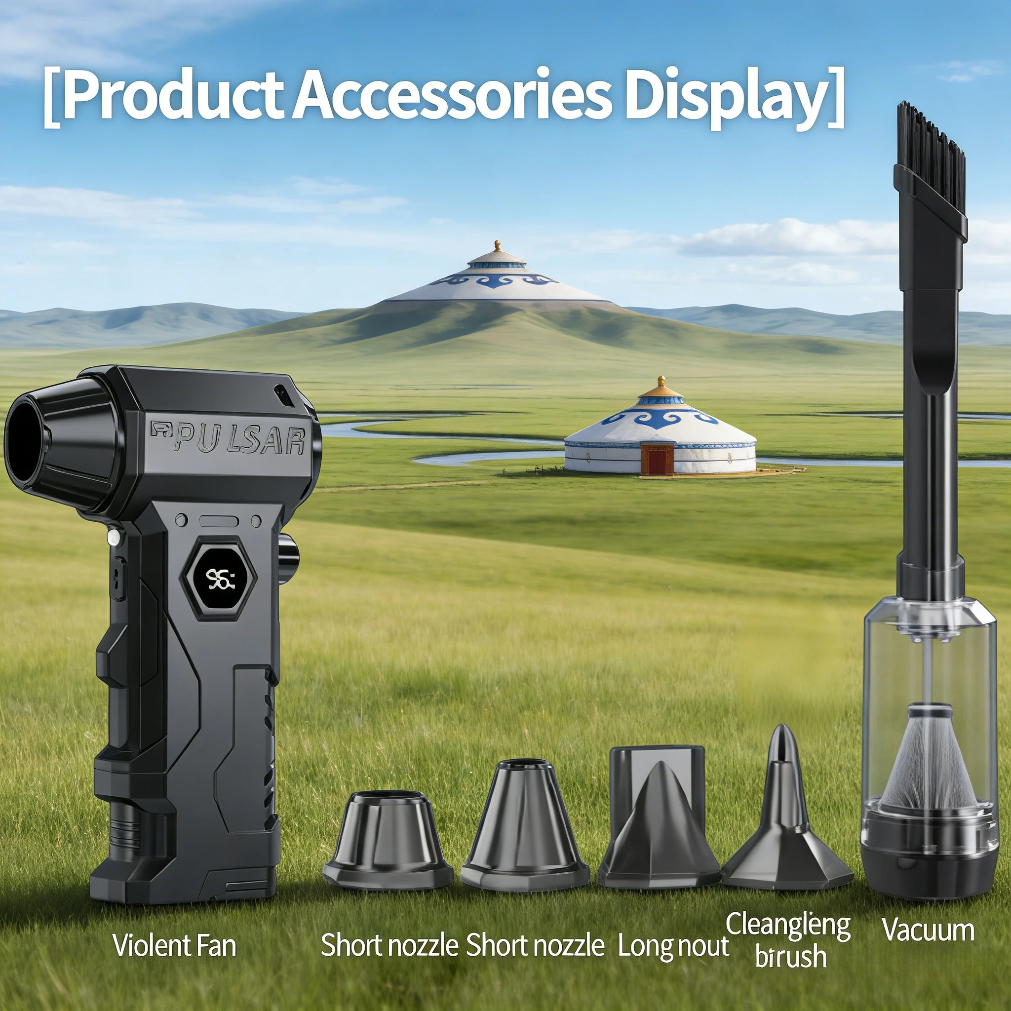 

Портативный турбовентилятор и пылесос X7 130000 об/мин | Светодиодный вентилятор с несколькими насадками для глубокой очистки дома/автомобиля/офиса