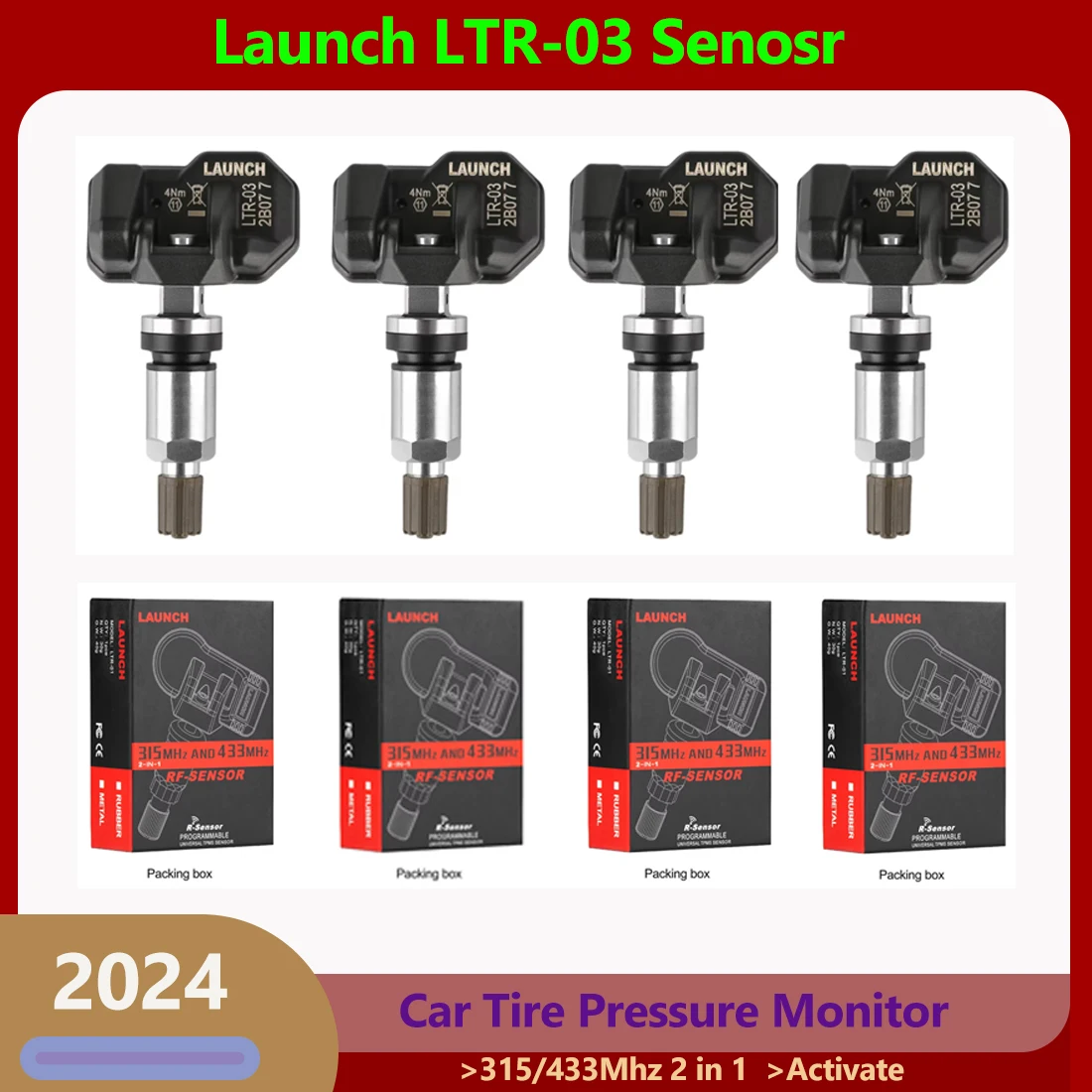 Launch RF Sensor X431 LTR-03 Sensor 315/433MHz 2 in 1 Car Tire Pressure Repair Tools Program with LAUNCH CRT5011E I-TPMS Tool