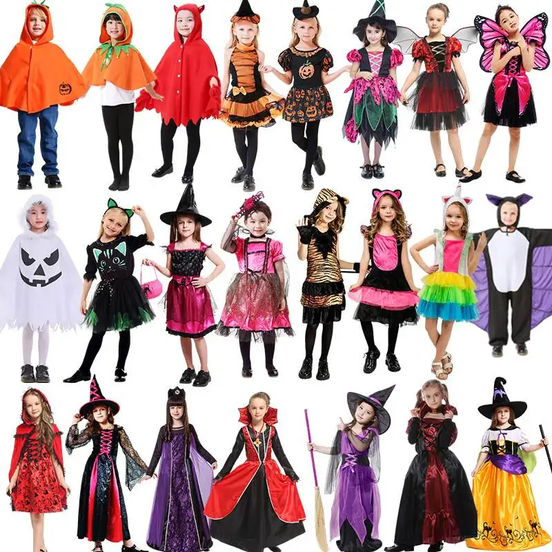 

Детский костюм принцессы ведьмы на Хэллоуин, традиционная одежда Hanfu Sle для выступлений на сцене, осень 2023, коллекция