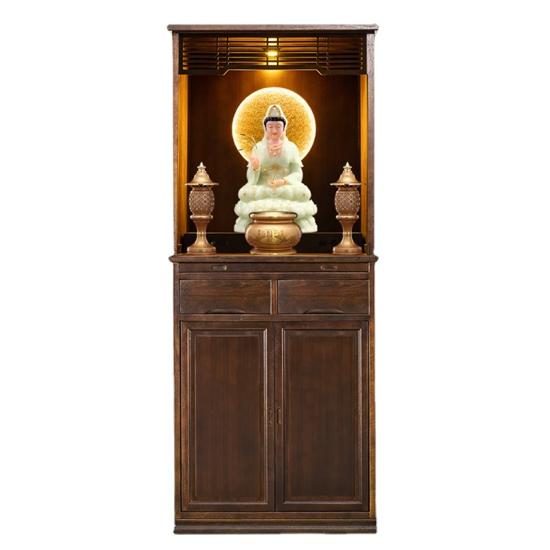 

C X Solid Wood Buddha Niche New Chinese Style Clothes Closet Modern Minimalist Buddha Worship Cabinet