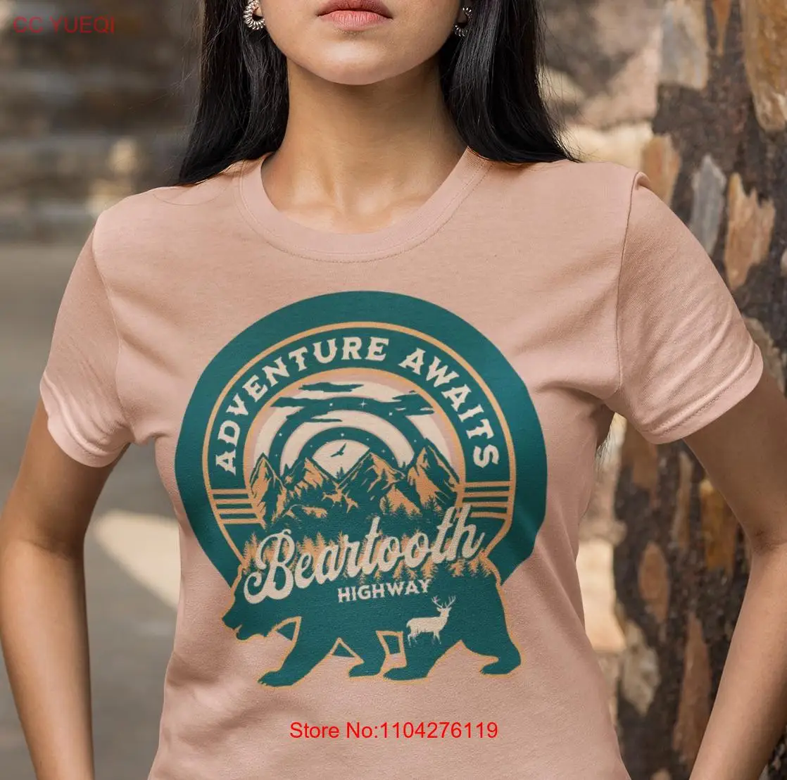 Adventure Awaits Beartooth Hwy T shirt Mountains Scenic Highway Gateway to Yellowstone Montana Wyoming Jersey