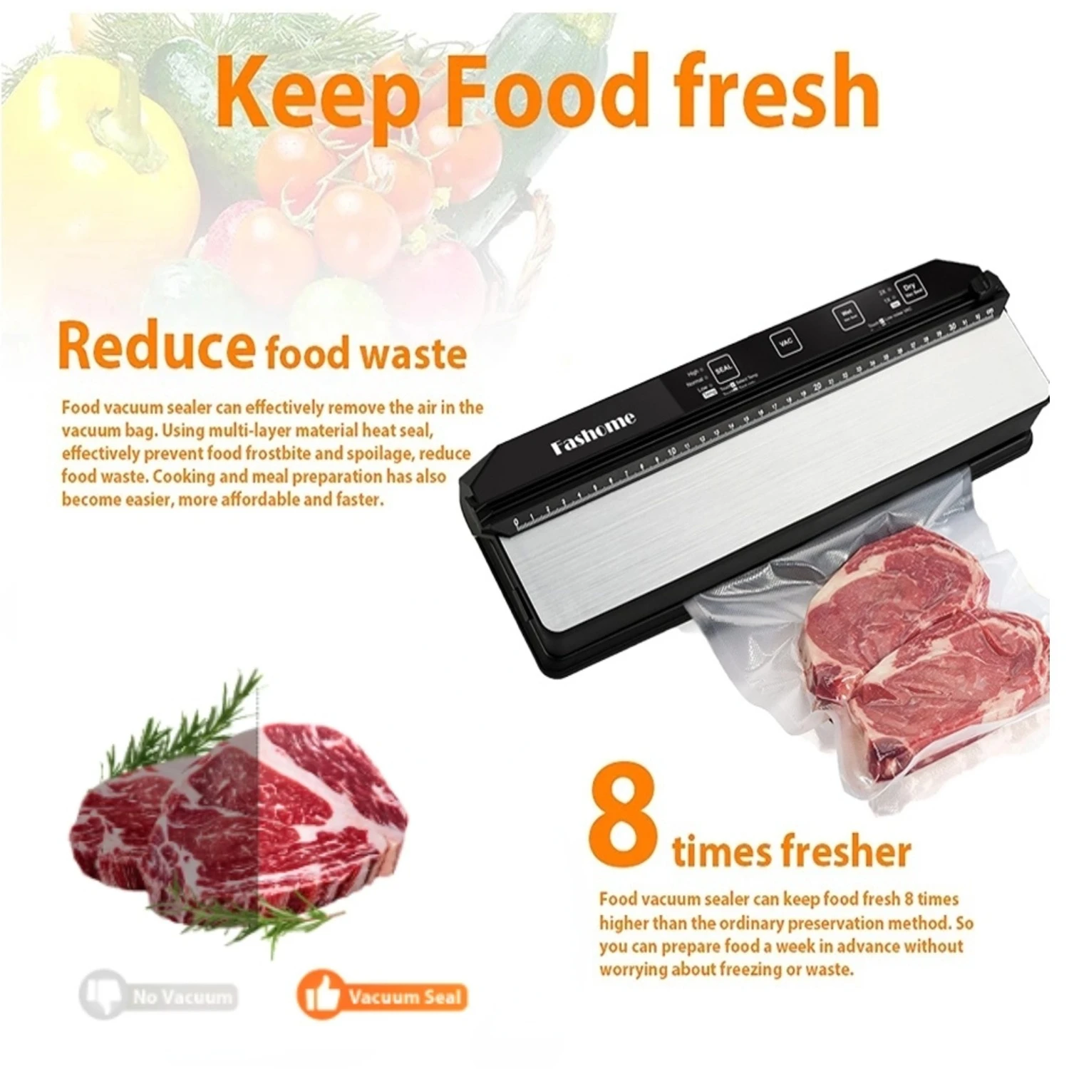 240V Electric Vacuum Sealer Packaging Machine with Free 15pcs Vacuum Bags Machine Household Black Food Vacuum Sealer For Kitchen