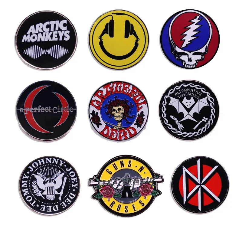 

Classic Rock Band Enamel Pin Pop Music Metal Badge Song Brooch Fan Collection Medal Jewelry Gift Clothing Accessories Wholesale