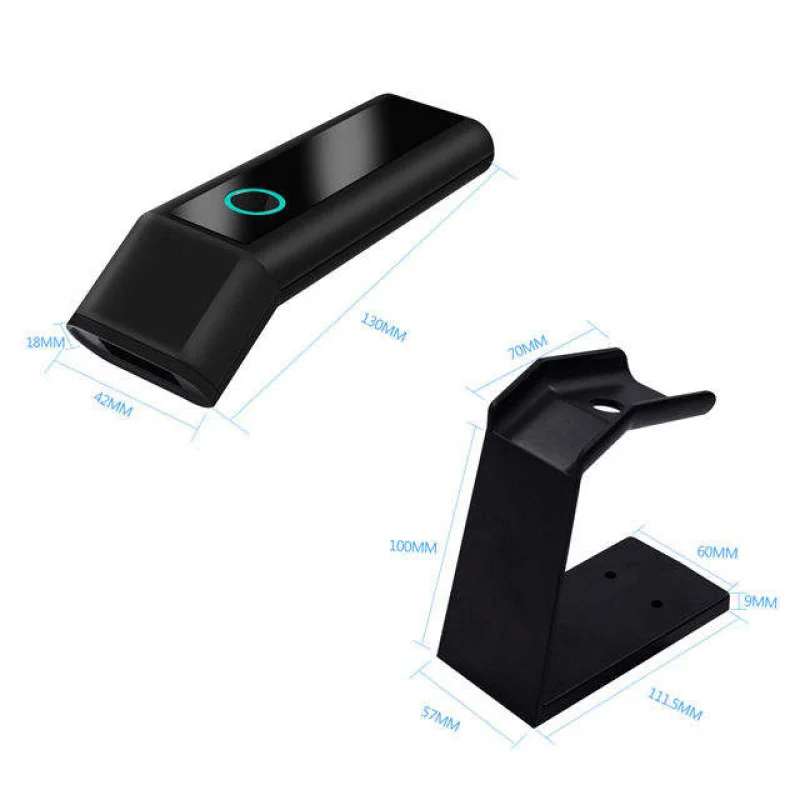 Hall Sensing Mode Wireless Barcode Scanner Automatic Scan with Holder Blackview Mobile Phone A4 Size Stock 1D 2D