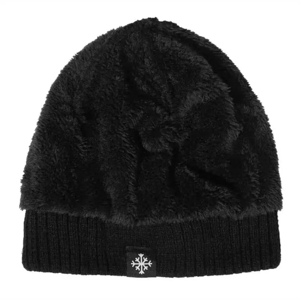 New Fleece Lined Knitted Hat Windproof Velvet Pullover Hat Warm Ear Protection Hat Autumn Winter 4