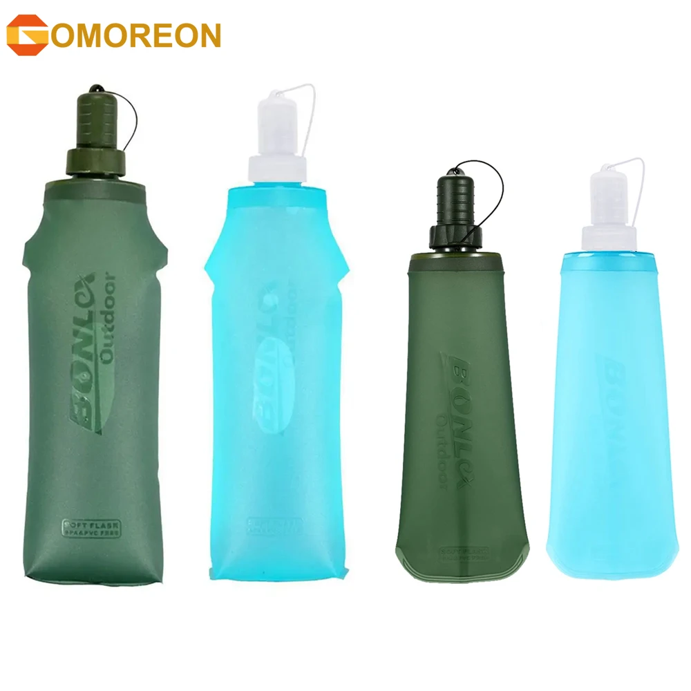 

250ML 500ML Soft Flask, Running Water Bottle Foldable TPU Hydration Flask for Running Hydration Pack Cycling Hiking Marathon