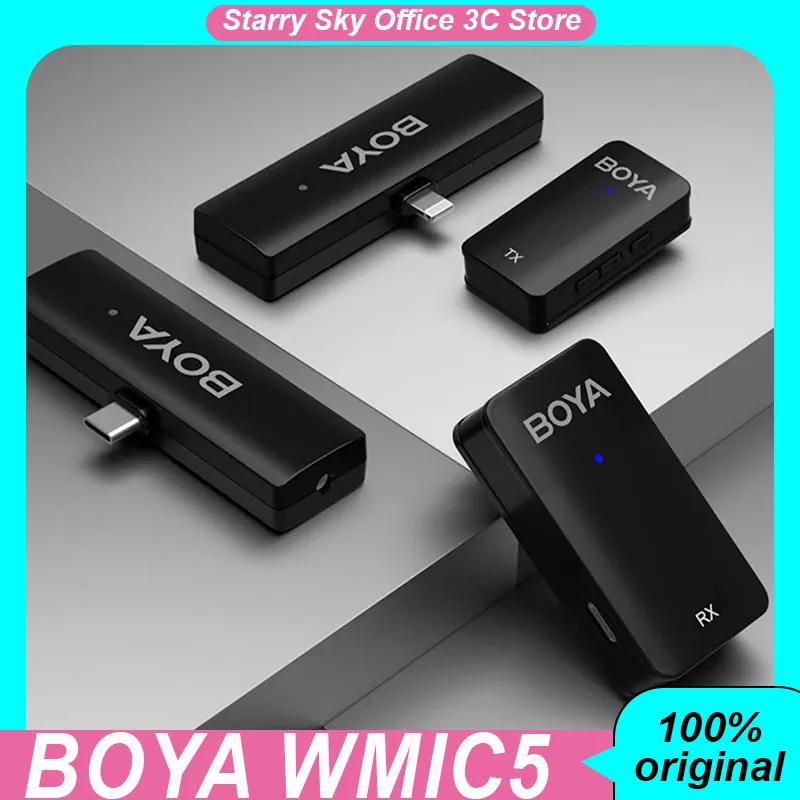 BOYA BY-WMic5 Wireless Lavalier Lapel Microphone Live Streaming Mobile Phone Camera Recording Microphone Custom Professional Mic