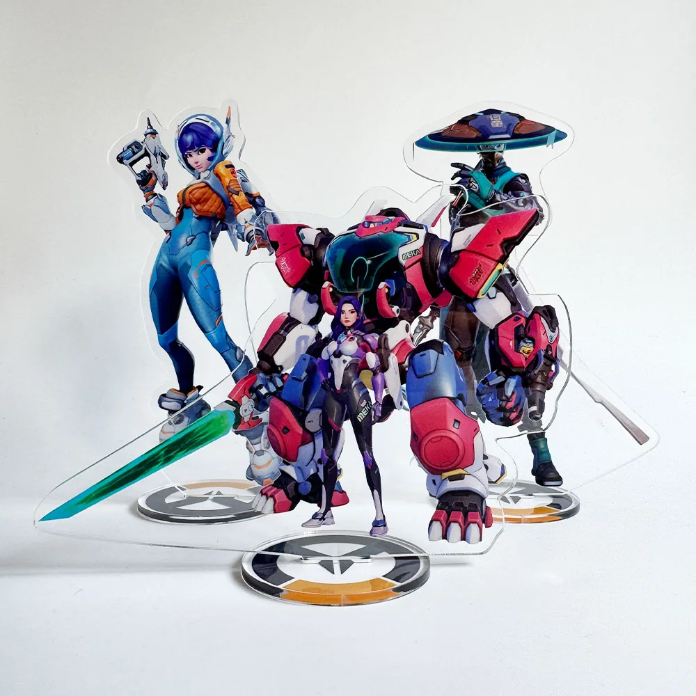 New Overwatch 2 15cm Acrylic Stand keychain Figures Zenyatta , McCree & D.Va Game Collectible Merchandise Desktop Decoration Fan