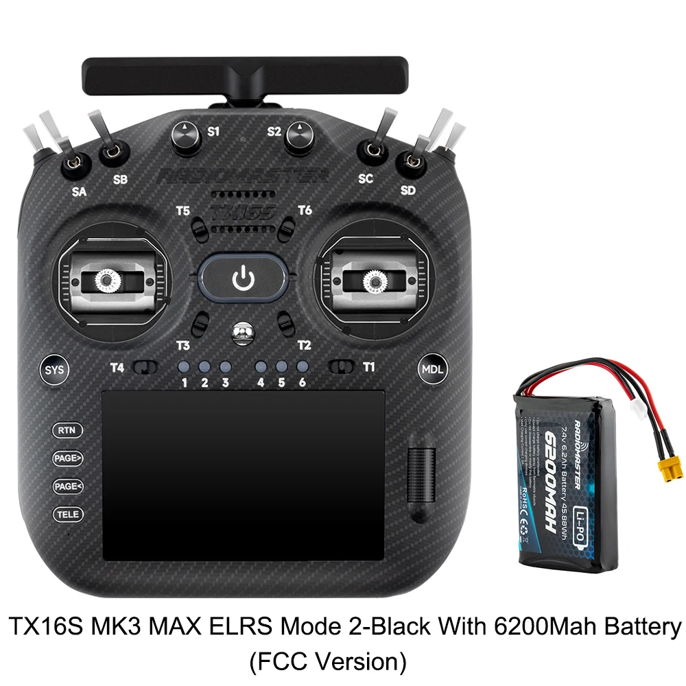 Pre-order RadioMaster TX16S MK3 MAX 2.4GHz 900MHz AG02 CNC Hall Gimbal 5 inch IPS touchscreen EdgeTX ExpressLRS radiocontroller - afbeelding 1