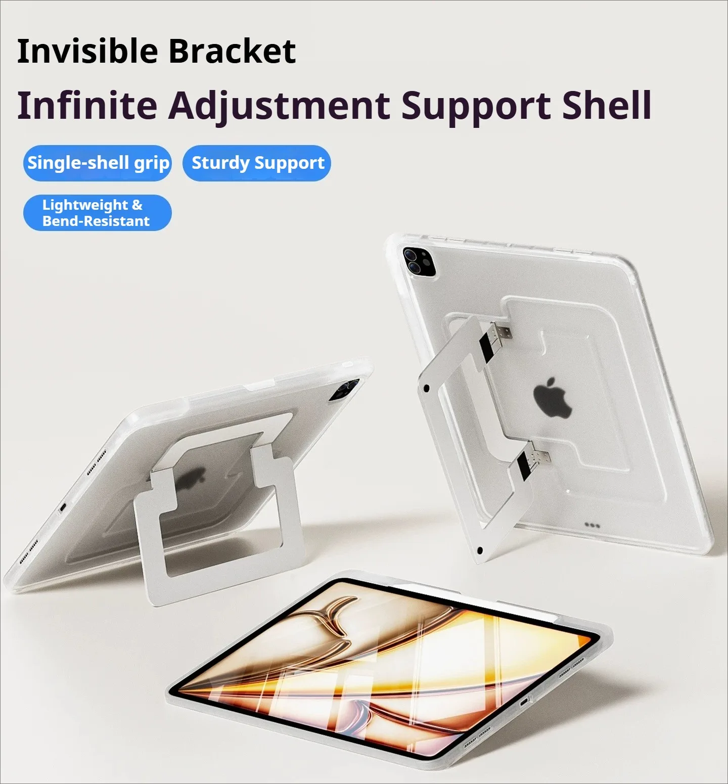 RBP for iPad A16 11/10th Air 11 Pro 11 13 12.9  M4/5 Mini 8.3 A17 Pro Pro Slim Frosted Hard Back Case,Pencil Holder,Anti-Scratch