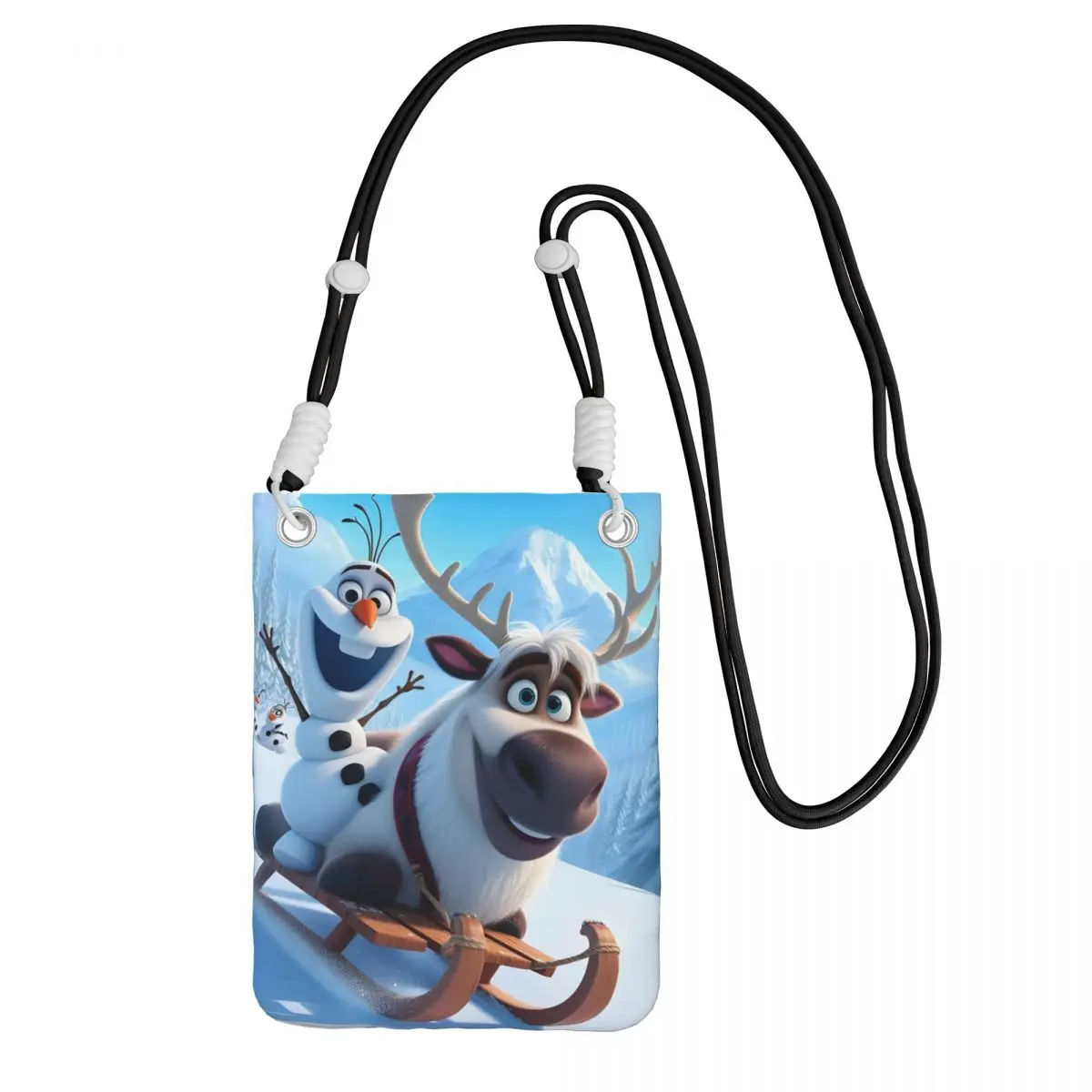 

Custom Frozen Mobile Phone Bag for Women Men Animated Musical Fantasy Film Shoulder Crossbody Bag Lipstick Bag Mini Purse Wallet