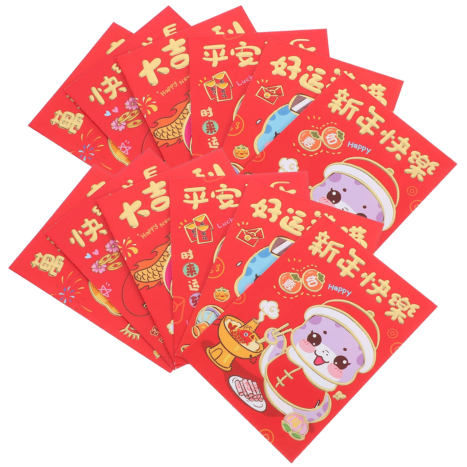 36 Pcs Cartoon Snake Envelope Spring Festival Red Envelopes 2025 Year Present Paper Money Pouch Creative Packet Packets Pockets