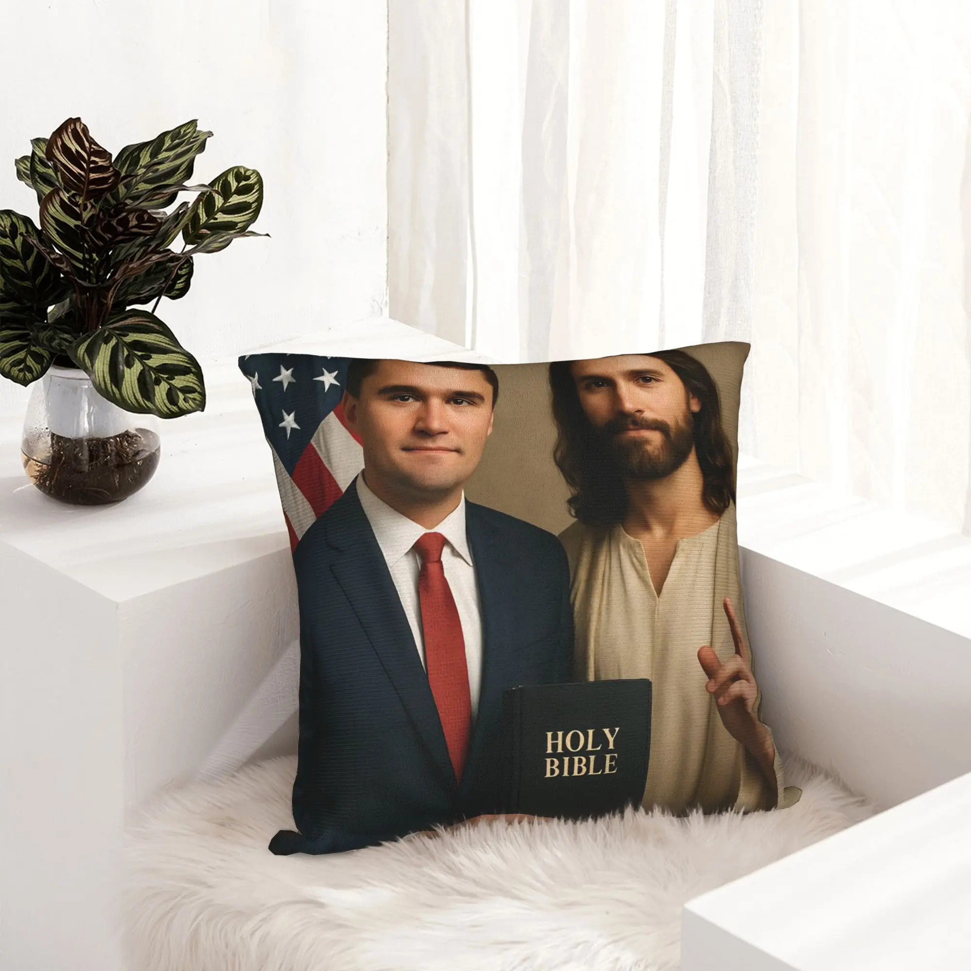 Charlie Kirk Pillowcase Double-sided Printing Polyester Cushion Cover Decor  Pillow Case Cover Car Square 40X40cm
