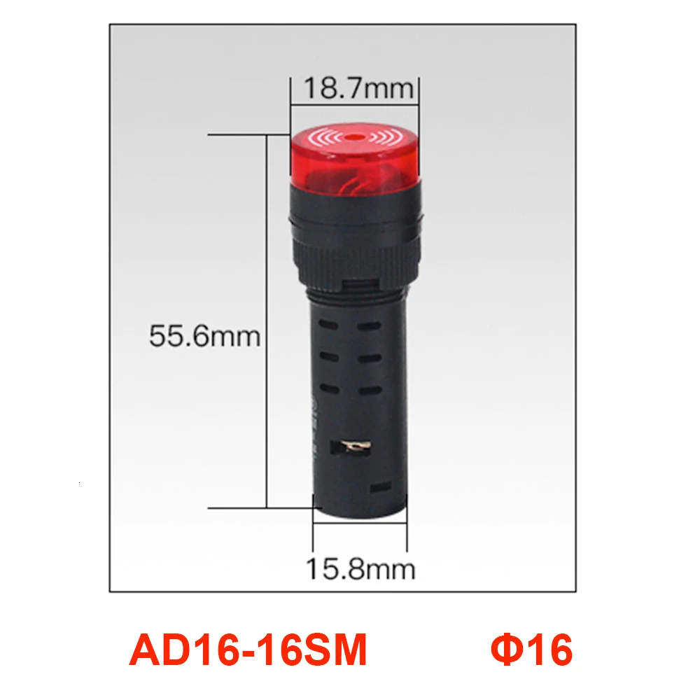 10pcs 16mm/22mm Buzzer Indicator Light AD16-16SM 22SM Intermittent Sound Flash Light Alarm 12V 24V 220V