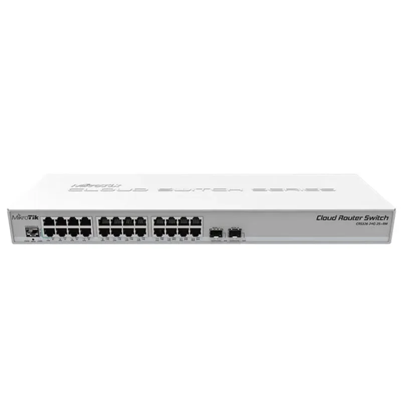 

MikroTik CRS326-24G-2S RM 24 Gigabit Port Switch With 2 X SFP Cages In 1U Rackmount, Dual Boot (RouterOS Or SwitchOS)