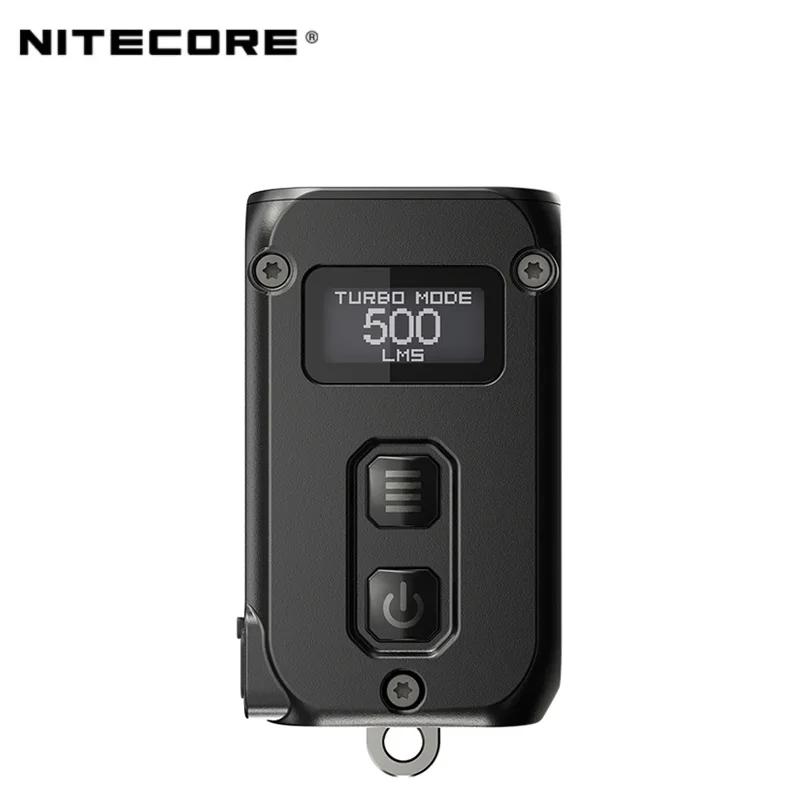 NITECORE TINI2 Flashlight Rechargeable 500Lumens 5 Lighting Modes Keychain Light Dual -Side Switch OLED Display Mini Flashlight