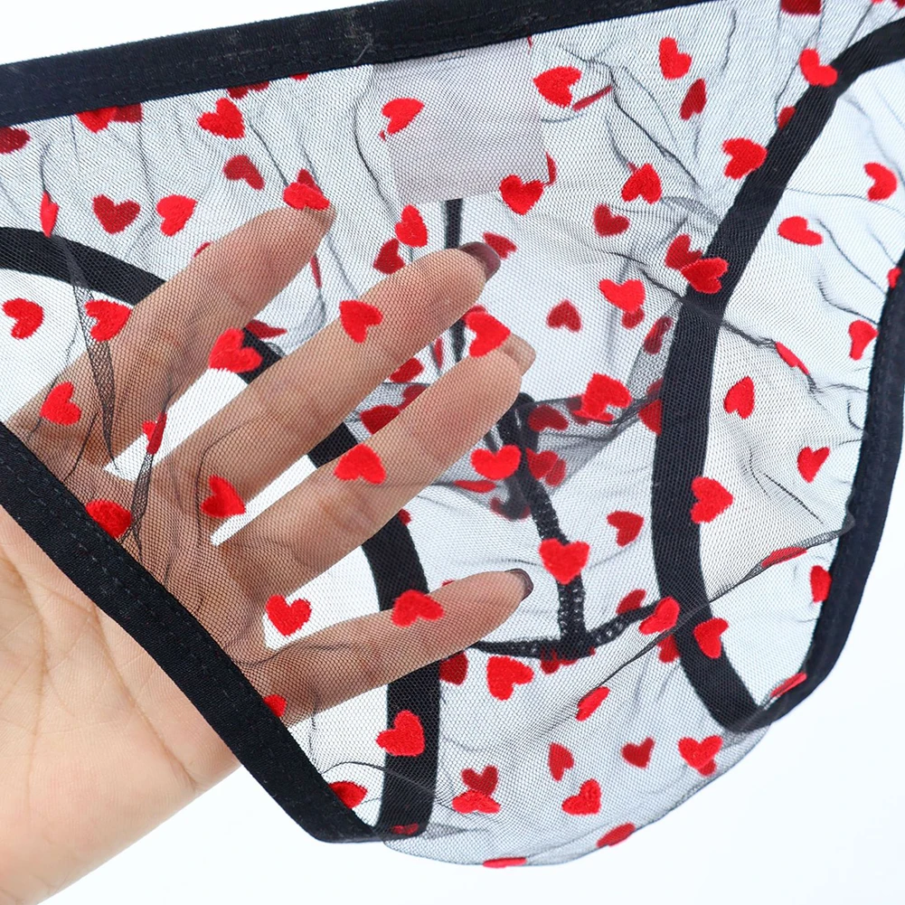 

See Through Thong Breathable Briefs Casual Wear Everyday Use Classic Print Design Comfortable Fit For Daily Wear