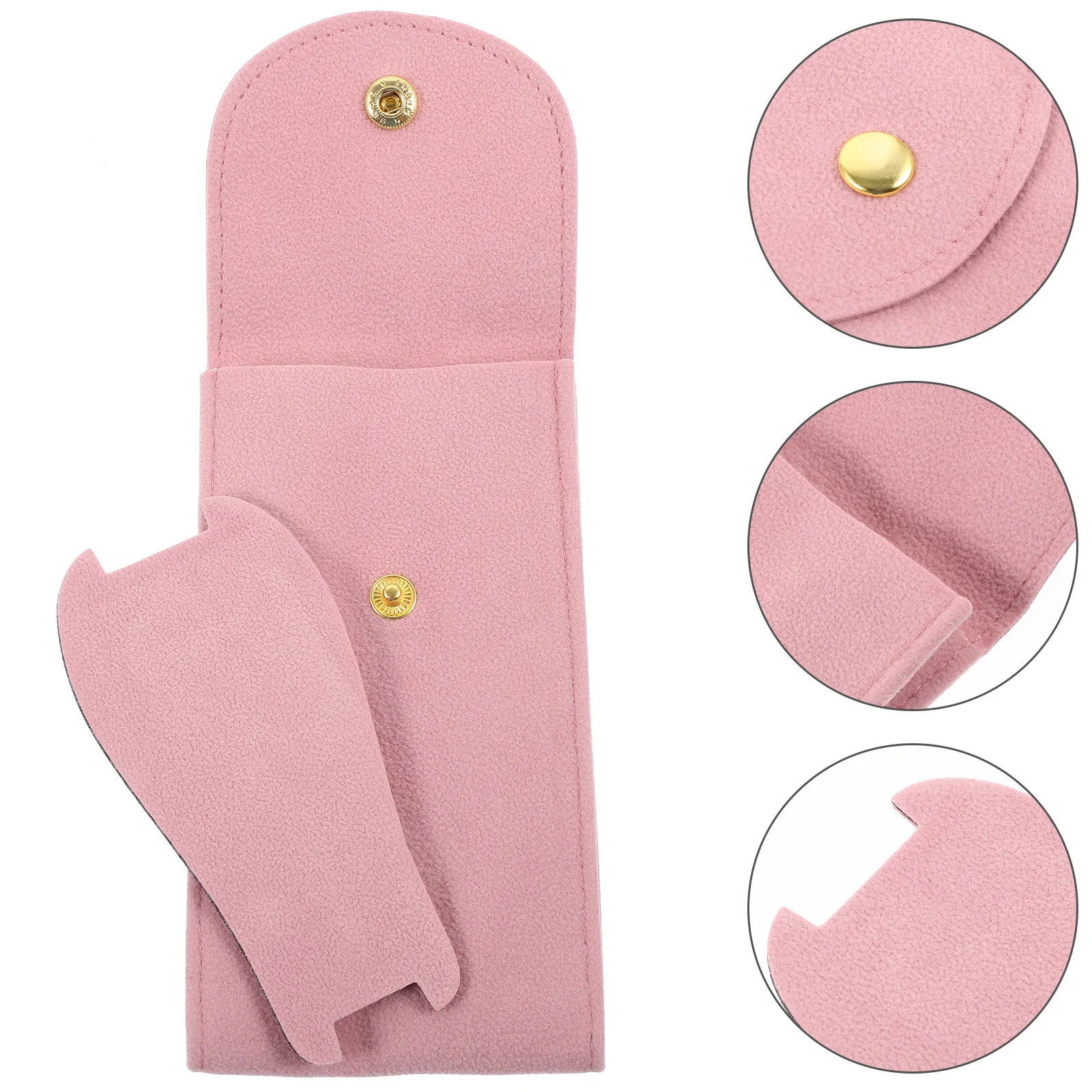 

Portable Watch Pouch Organizer Travel Case Soft Lint Material Scratch Various Sizes Snap Button Design Elegant