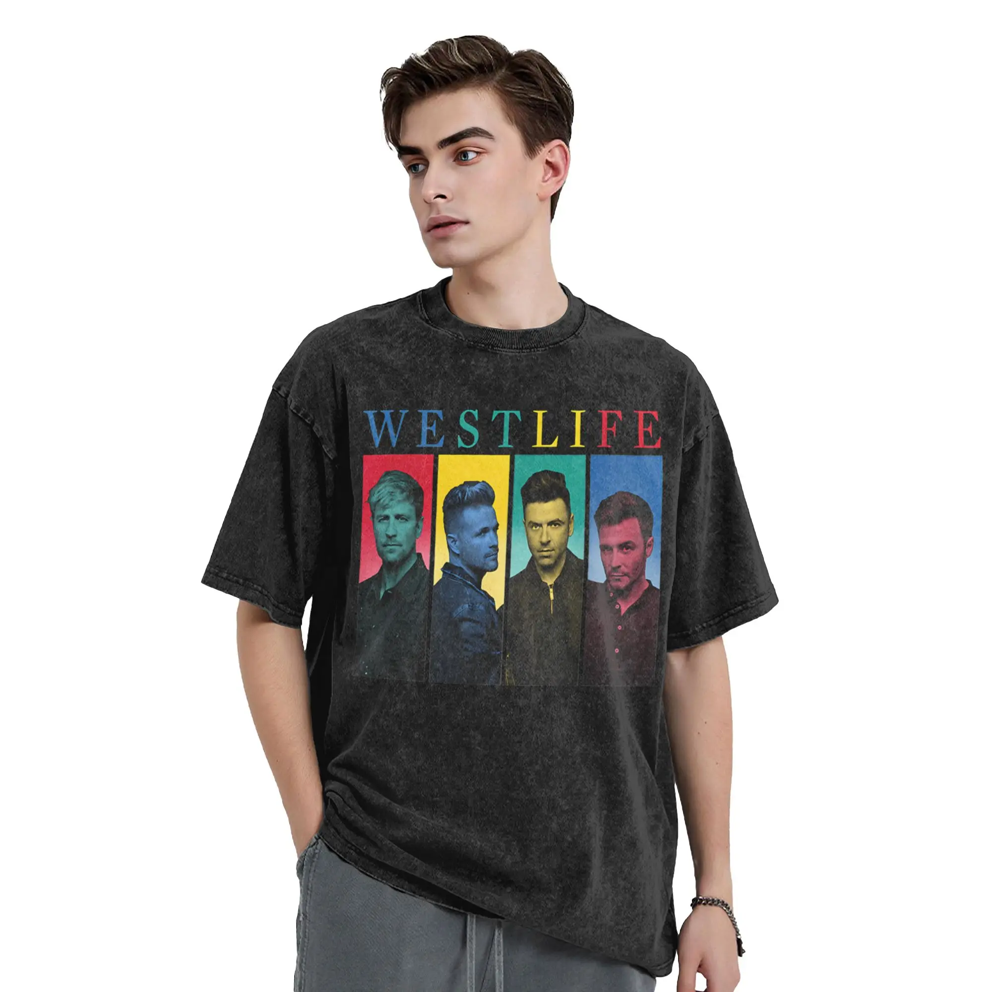 Westlife 25th Anniversary Tour 2026 Washed T Shirts Trending  Summer Tees Y2K Retro Simple Cotton Clothes Plus Size