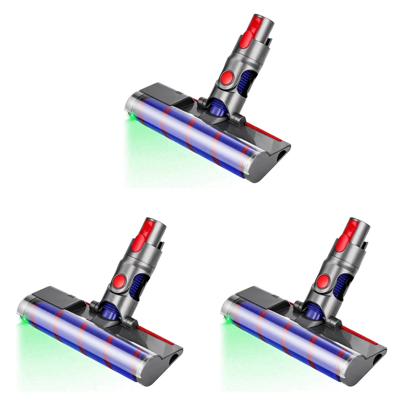 3X Brush For Dyson V10 V8 V7 V11 V15 Direct Drive Vacuum Cleaner Turbo Brush With Quick Release For Cleaning Carpets