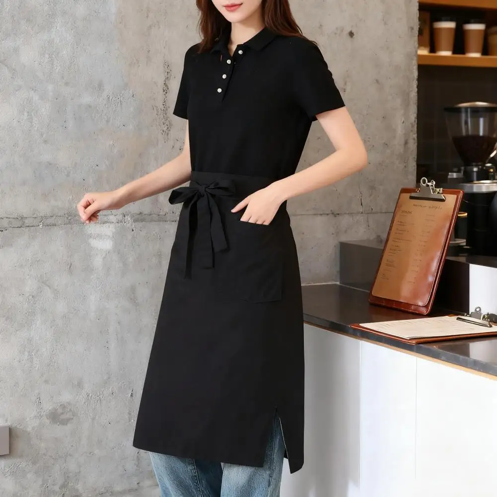 1 قطعة مريلة الشيف بالجملة نصف الجسم مطعم المطبخ العمل المئزر نصف قطع النادل الشيف نصف المئزر الأسود #2