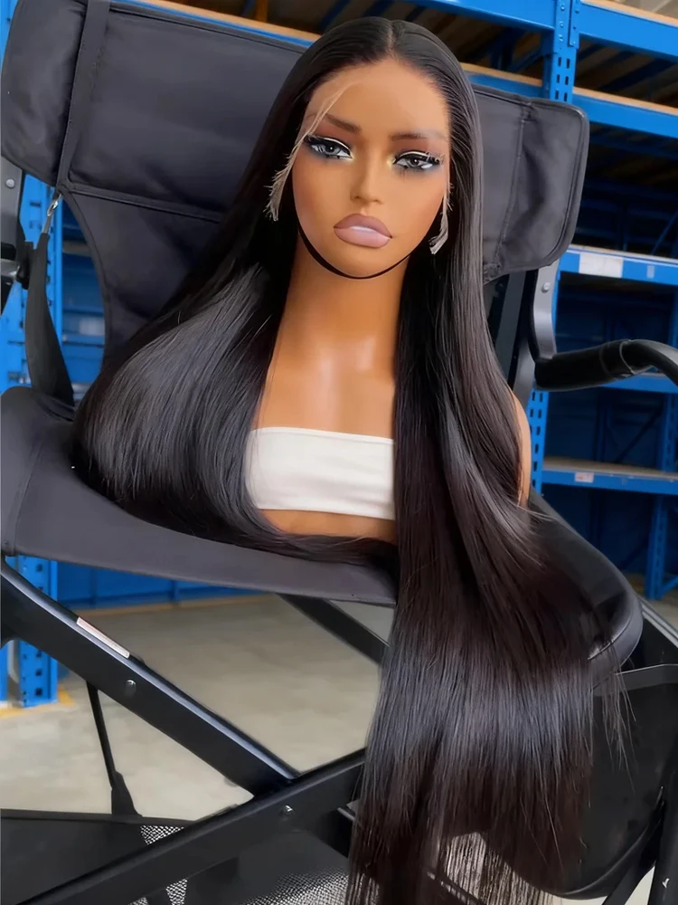 Original Vietnamese Virgin Transparent 13x6 13x4 HD Lace Front Human Hair Wigs Invisible Breathable Swiss Lace Glueless Wig PrePlucked For Women 300 High Density 40 Inch Bone Straight Human Hair Lace 