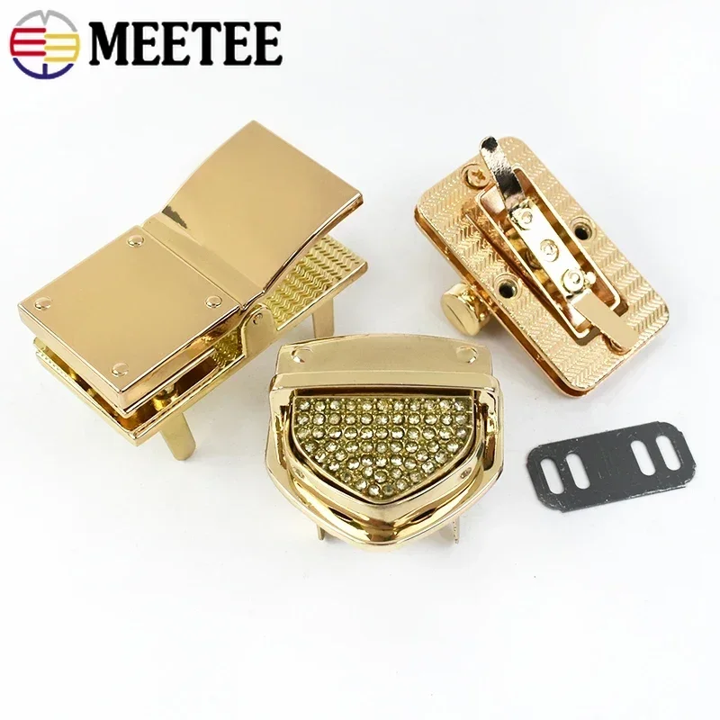 1/2Pcs Metal Bag Locks Buckles Handbag Purse Decorative Turn Twist Lock Closure Clasp Snap Hooks DIY Hardware Repair Accessories