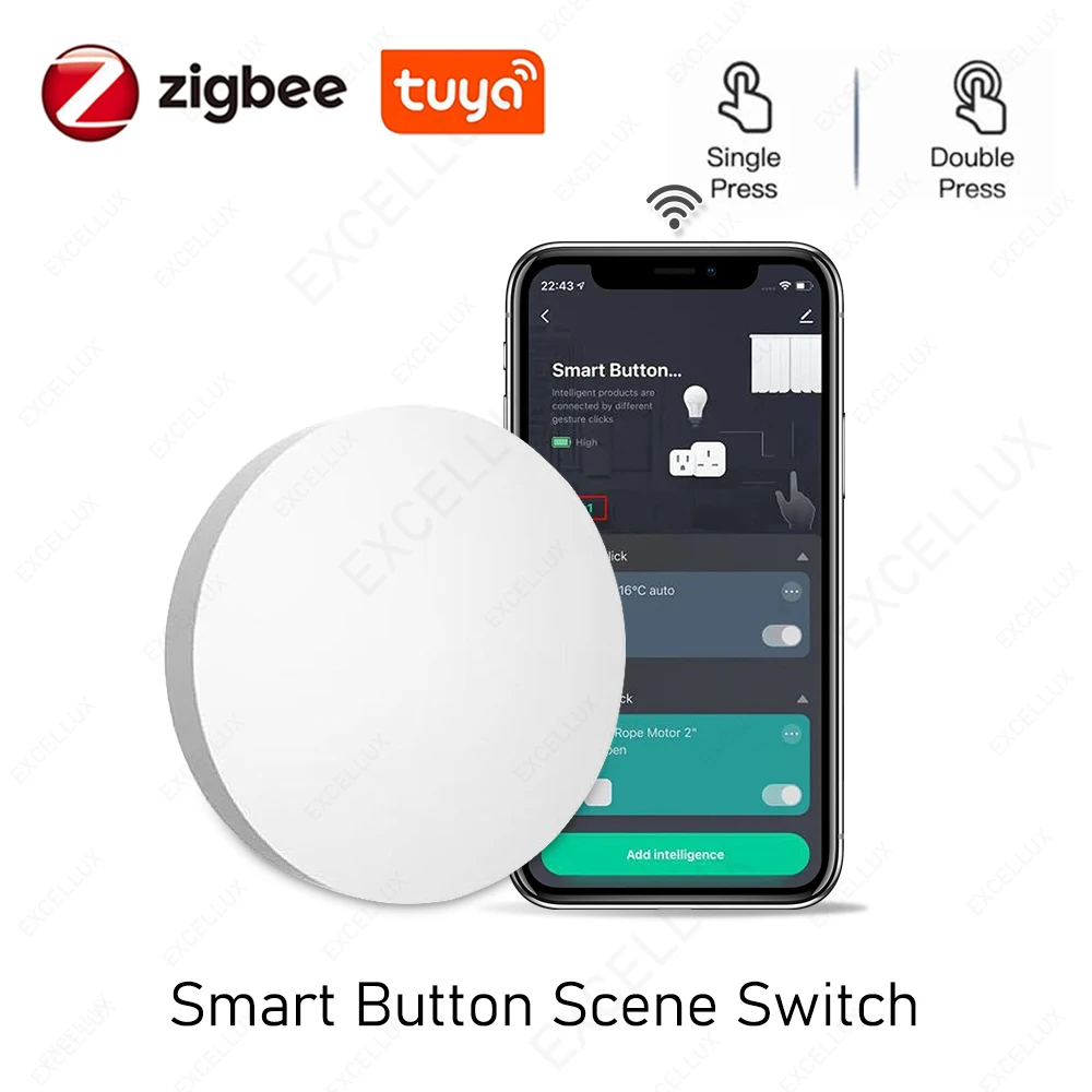 Tuya Zigbee Button Wireless Smart Scene Switch Remote Control On Off Puch Button Automation Scenario Controller Smart Switches