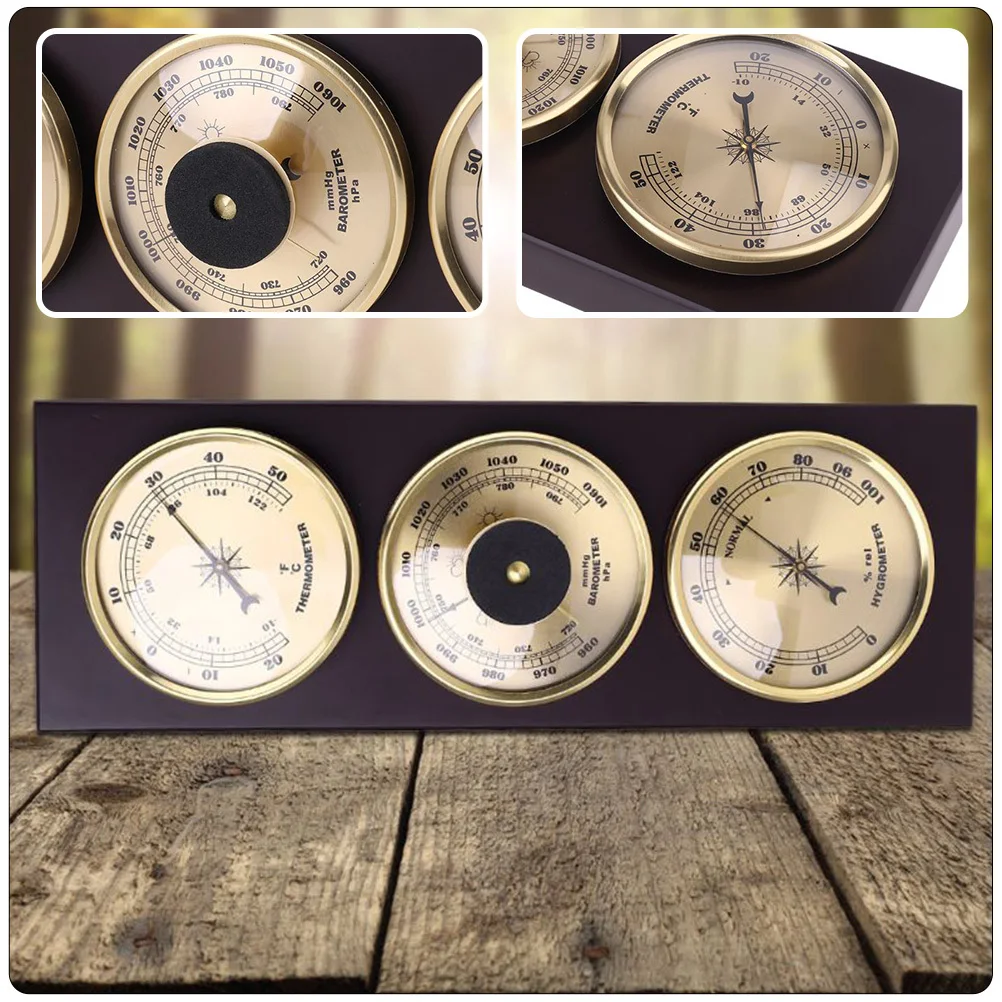 

3-in-1 Barometer Thermometer Hygrometer with Clear Readings Bright Dial Aluminum Alloy Wall Mounted Indoor Outdoor Home Office