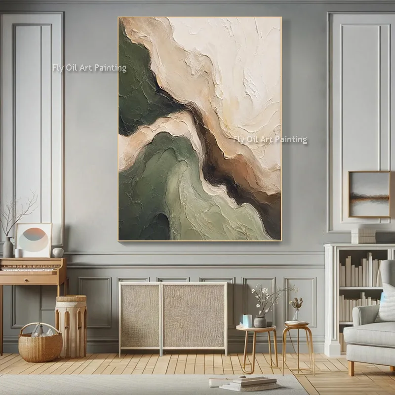 Original Hand‑Painted Mark Rothko Style Organic Flow Thick Canvas Wall Art Minimal Palette Knife Oil Painting For Interior Decor